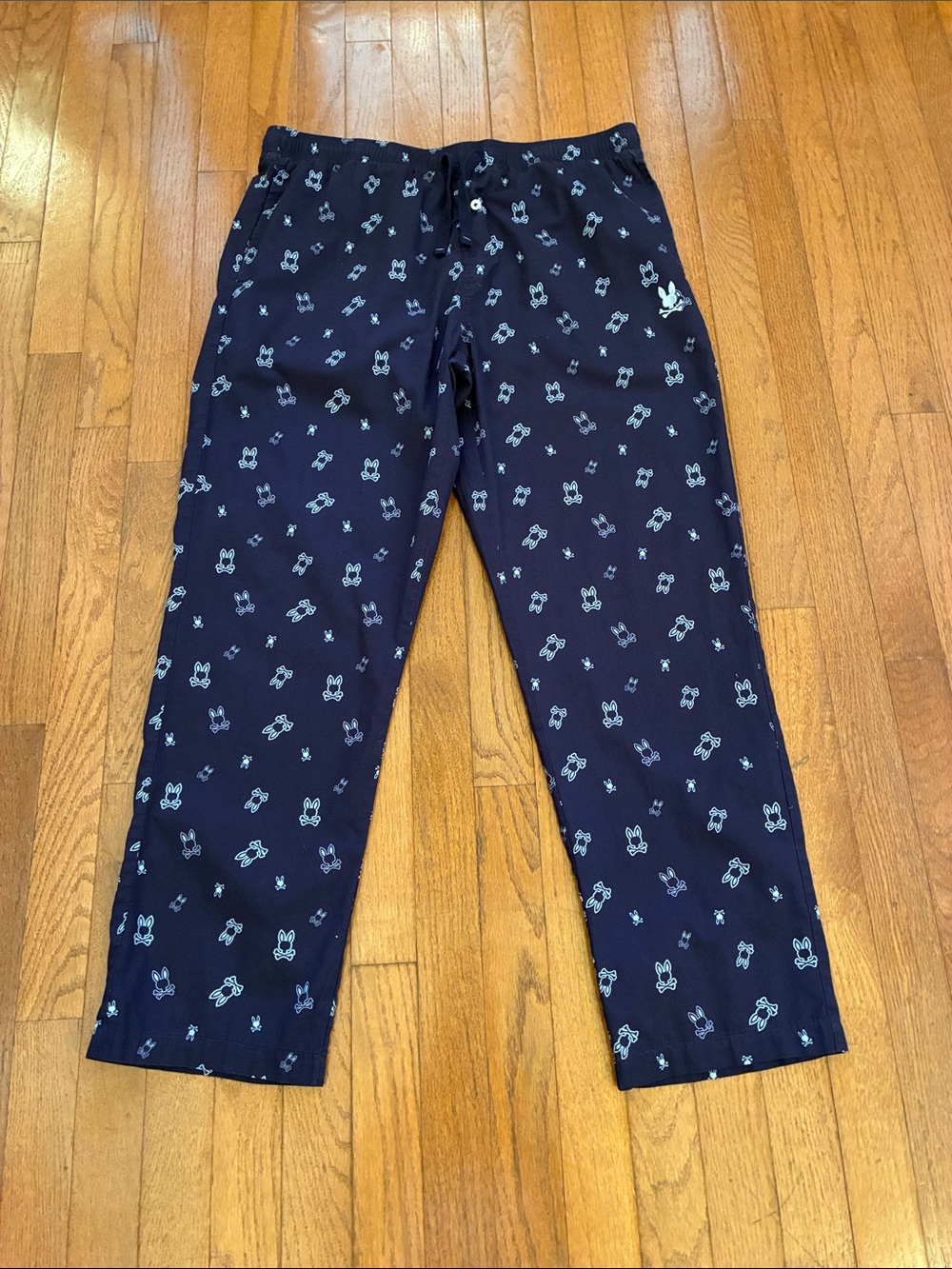 Psycho Bunny Navy Blue Patterned Pajama Pants Size L 100% Cotton